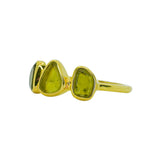 Green Sea Glass, Gold Vermeil - Size R
