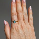 Blue Sea Glass, Gold Vermeil - Size Q