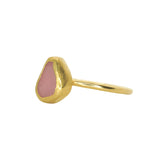 Pink Sea Glass, Gold Vermeil - Size M