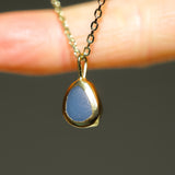 Blue Sea Glass Necklace - Gold Vermeil
