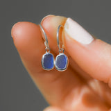 Blue Sea Glass Hoops