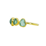 Green Sea Glass, Gold Vermeil - Size U 1/2