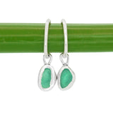 Green Sea Glass Hoops