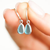 Blue Sea Glass Hoops