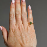 Green Sea Glass, Gold Vermeil - Size L