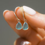Blue Sea Glass Hoops