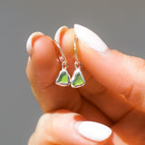 Green Sea Glass Hoops