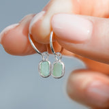 Green Sea Glass Hoops