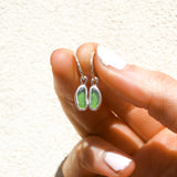 Green Sea Glass Hoops