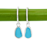 Blue Sea Glass Hoops