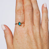 Blue Sea Glass, Gold Vermeil - Size S