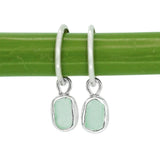 Green Sea Glass Hoops