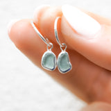 Light Blue Sea Glass Hoops