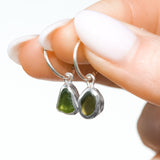 Green Sea Glass Hoops