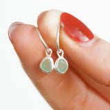 Green Sea Glass Hoops