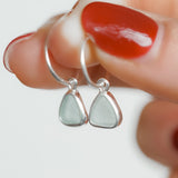 Light Blue Sea Glass Hoops