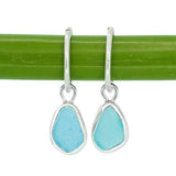 Blue Sea Glass Hoops