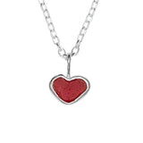 Red Sea Glass Heart Necklace