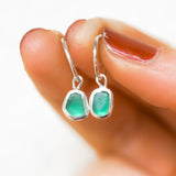 Green Sea Glass Hoops