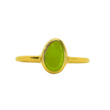 Green Sea Glass, Gold Vermeil - Size N