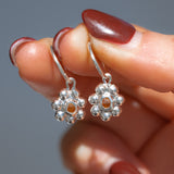 Yellow/Orange Sea Glass Sun Hoops