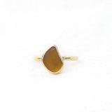 Amber Sea Glass, Gold Vermeil - Size I (i)