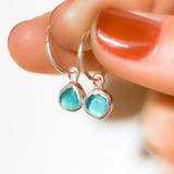 Blue Sea Glass Hoops