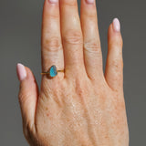 Blue Sea Glass, Gold Vermeil - Size S
