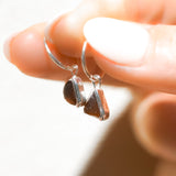 Amber Sea Glass Hoops