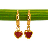 Sea Glass Heart Hoops, Gold Vermeil