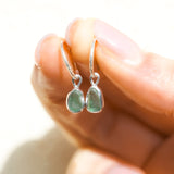 Green Sea Glass Hoops