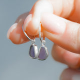 Purple Sea Glass Hoops