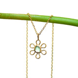 Sea Glass Flower Necklace - Gold Vermeil