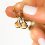 Yellow/Orange Sea Glass Hoops