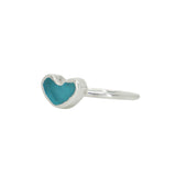 Blue Sea Glass Heart - Size Q