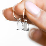 White Sea Glass Hoops