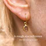 Green Sea Glass Hoops - Gold Vermeil