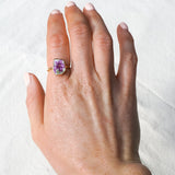 Purple Flower Ring, Gold Vermeil - Size O