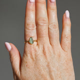 Green Sea Glass, Gold Vermeil - Size P