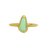 Green Sea Glass, Gold Vermeil - Size N