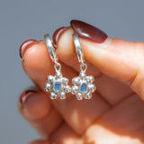 Blue Sea Glass Sun Hoops