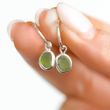 Green Sea Glass Hoops