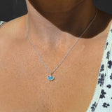 Blue Sea Glass Heart Necklace