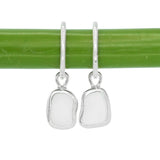 White Sea Glass Hoops