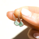 Green Sea Glass Hoops