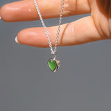 Green Sea Glass Heart Necklace