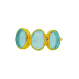 Blue Sea Glass, Gold Vermeil - Size S