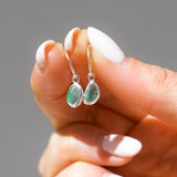 Green Sea Glass Hoops