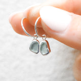 Light Blue Sea Glass Hoops