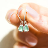 Green Sea Glass Hoops